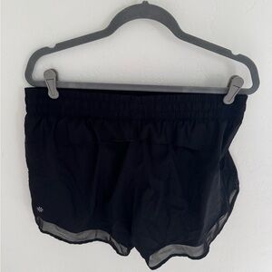Athleta Black Mesh Run Racer Shorts Size Large